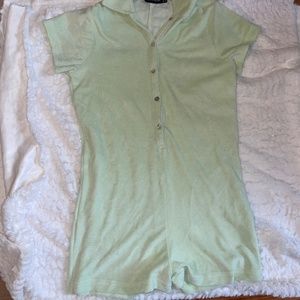 Petite Sage Green Romper Towelling Romper